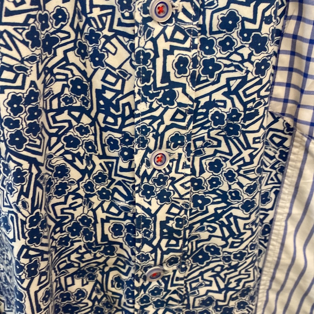Robert Graham Blue Patterned Button Down Shirt Sl… - image 7